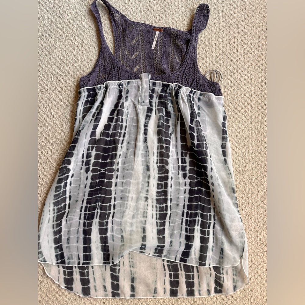 Free People knit 
Blue Susquehanna Crochet
Tie Dye Tank Top Cami Boho xs